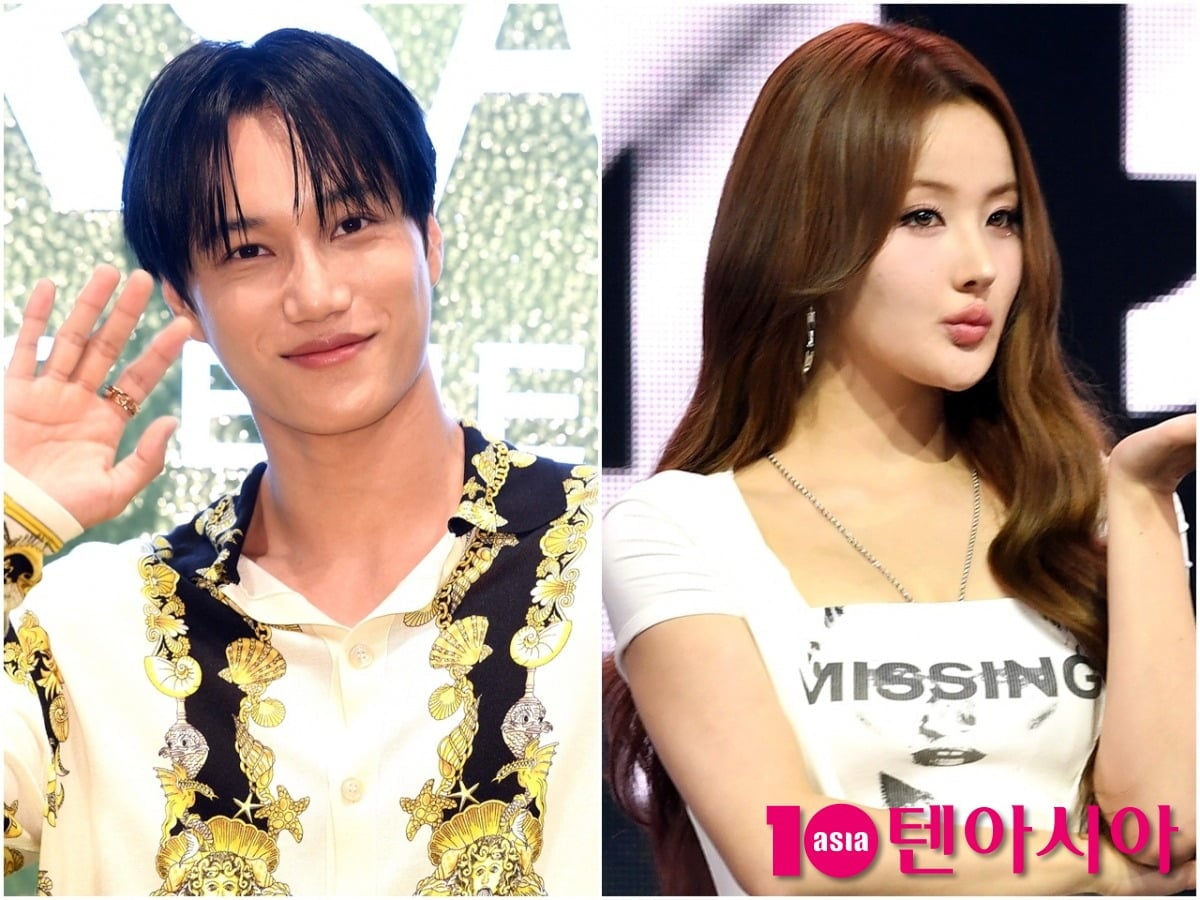 엑소 카이와 키스오브라이프 벨이 각 공식 행사에 참석해 포즈를 취하고 있다./사진=텐아시아DB