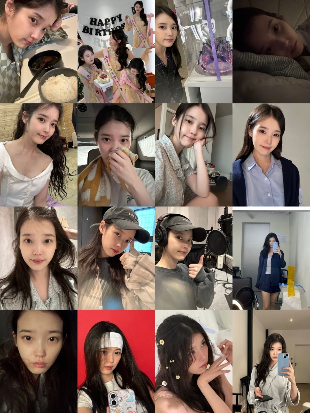 아이유가 일상의 다양한 순간을 공유했다. / 사진=아이유 SNS