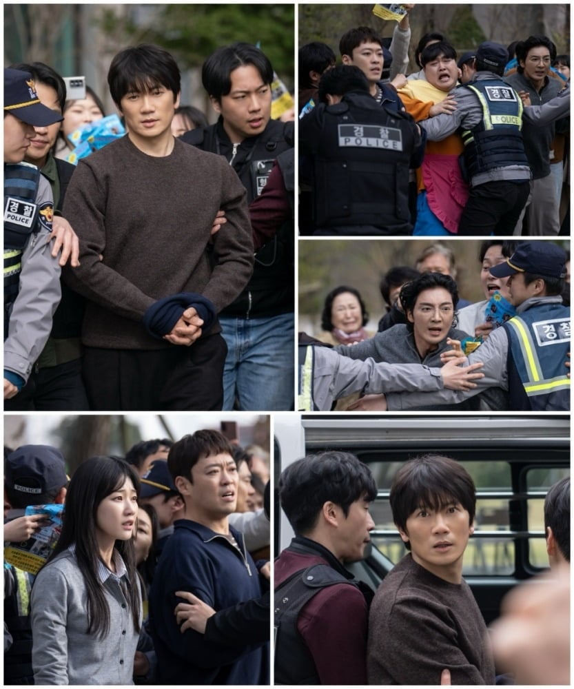 지성이 경찰에 연행됐다./사진제공=JTBC