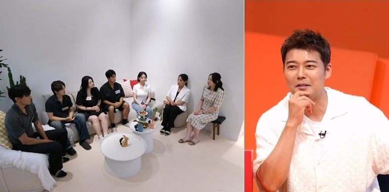 정지선 셰프가 직원들의 소개팅을 지켜보다 소개팅남의 칭찬에 웃음을 감추지 못한다./사진제공=KBS2