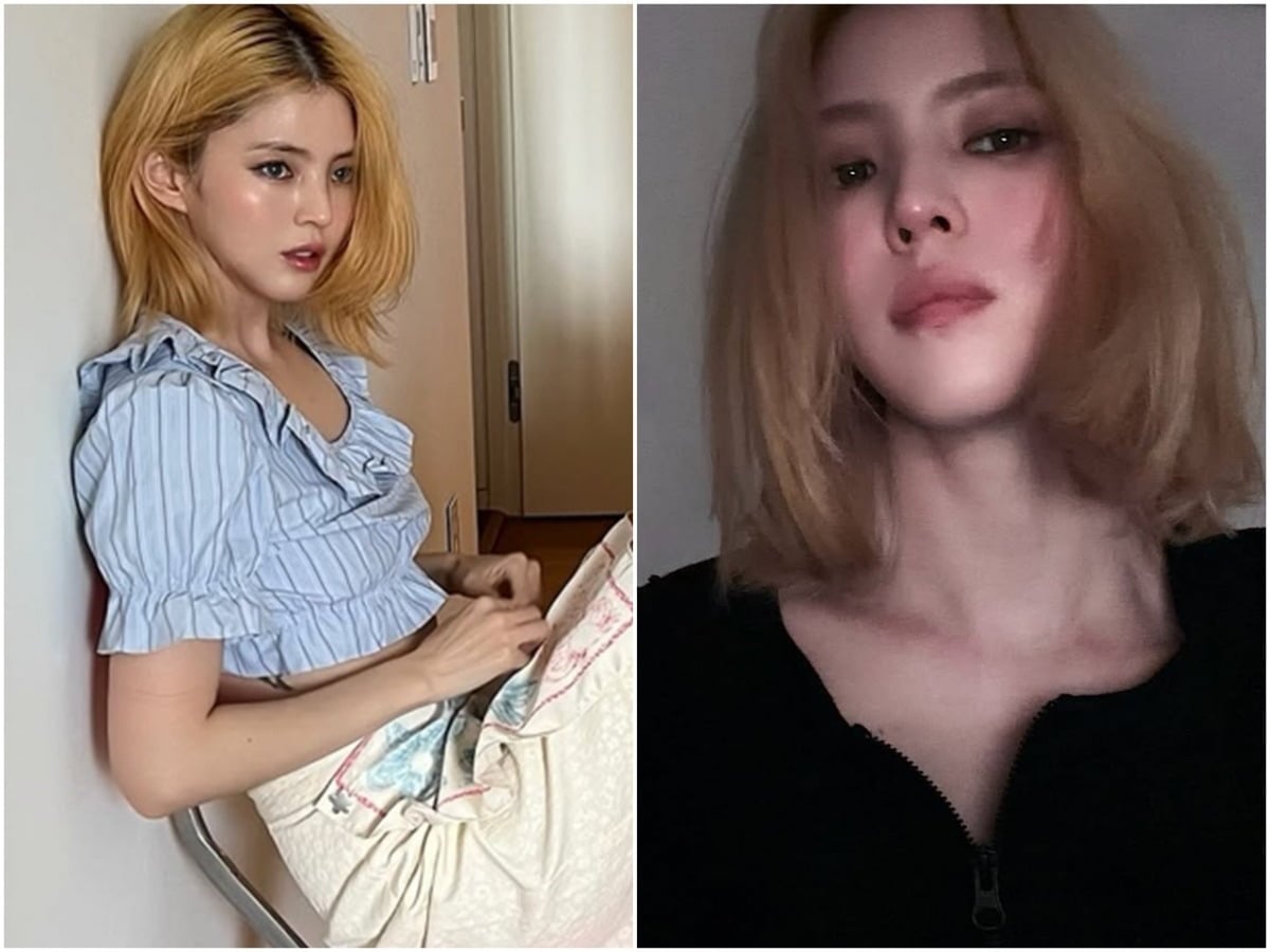 배우 한소희가 금발 단발로 파격 변신했다./사진=한소희 SNS
