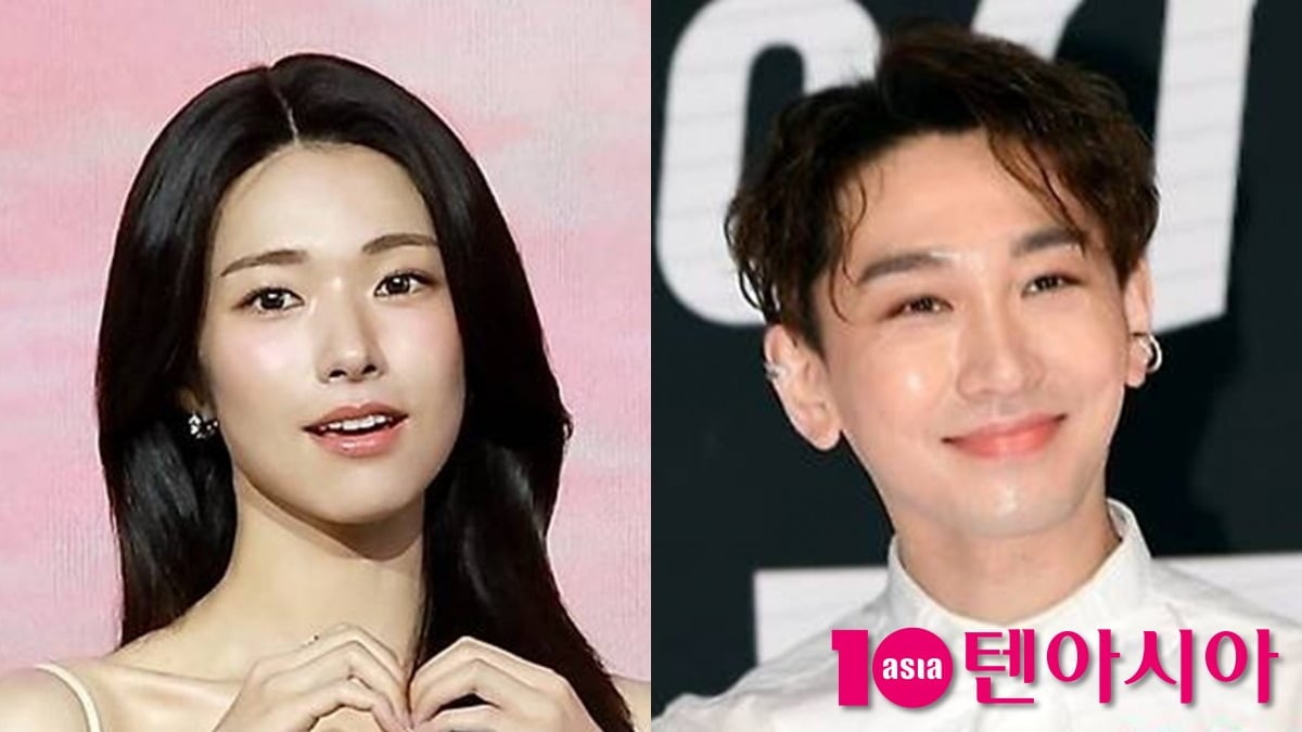 배우 하영과 뮤지컬 배우 김호영이 공식석상에서 인사하고 있다. / 사진=텐아시아 DB