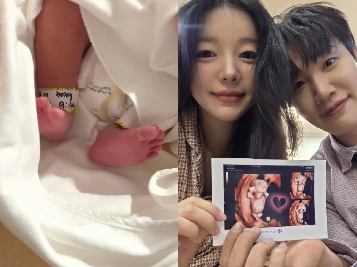 김기리가 태어난 아들의 모습을 공개했다. / 사진=김기리, 문지인 SNS 캡처