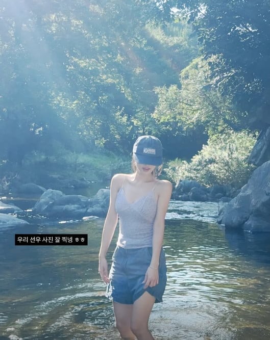 개그맨 박성광의 아내 이솔이가 지인과 계곡을 찾았다. / 사진=이솔이 SNS