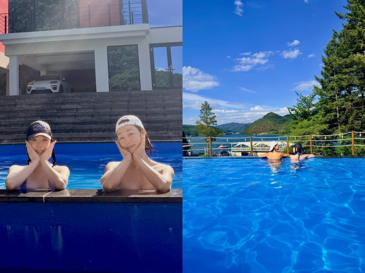 최여진과 리지가 물놀이를 즐겼다. / 사진=최여진 SNS