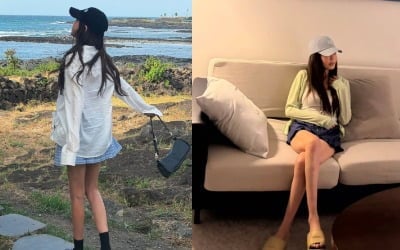 '47세' 강예원, 45kg이라더니…제주서 뽐낸 '뼈말라' 각선미