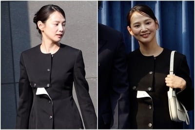 ♥김무열 손 잡은 윤승아…아들 맘 안 믿기는 동안 미모에 클래식 룩 [TEN스타필드]