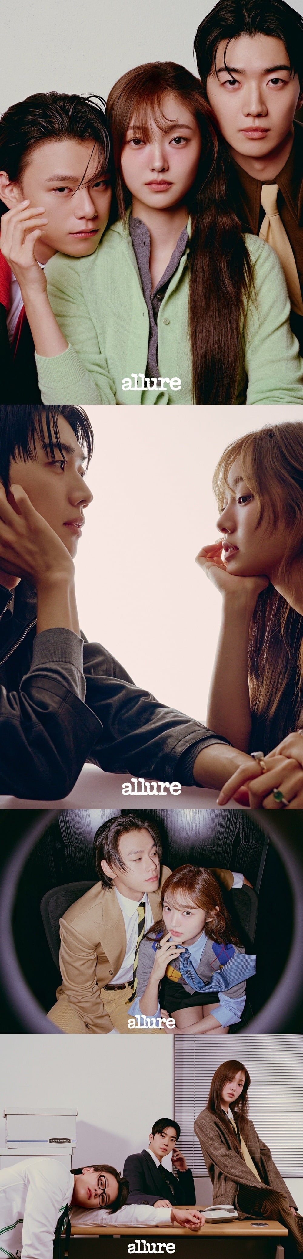 배우 강훈이 9살 어린 차우민과 나란히 화보에 등장해 소년미를 뽐냈다./사진제공=얼루어