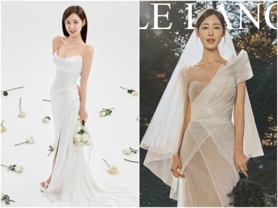 '1000억 건물주 딸' 신슬기, 비현실적 웨딩드레스 자태…키 160cm라더니 비율 무슨 일