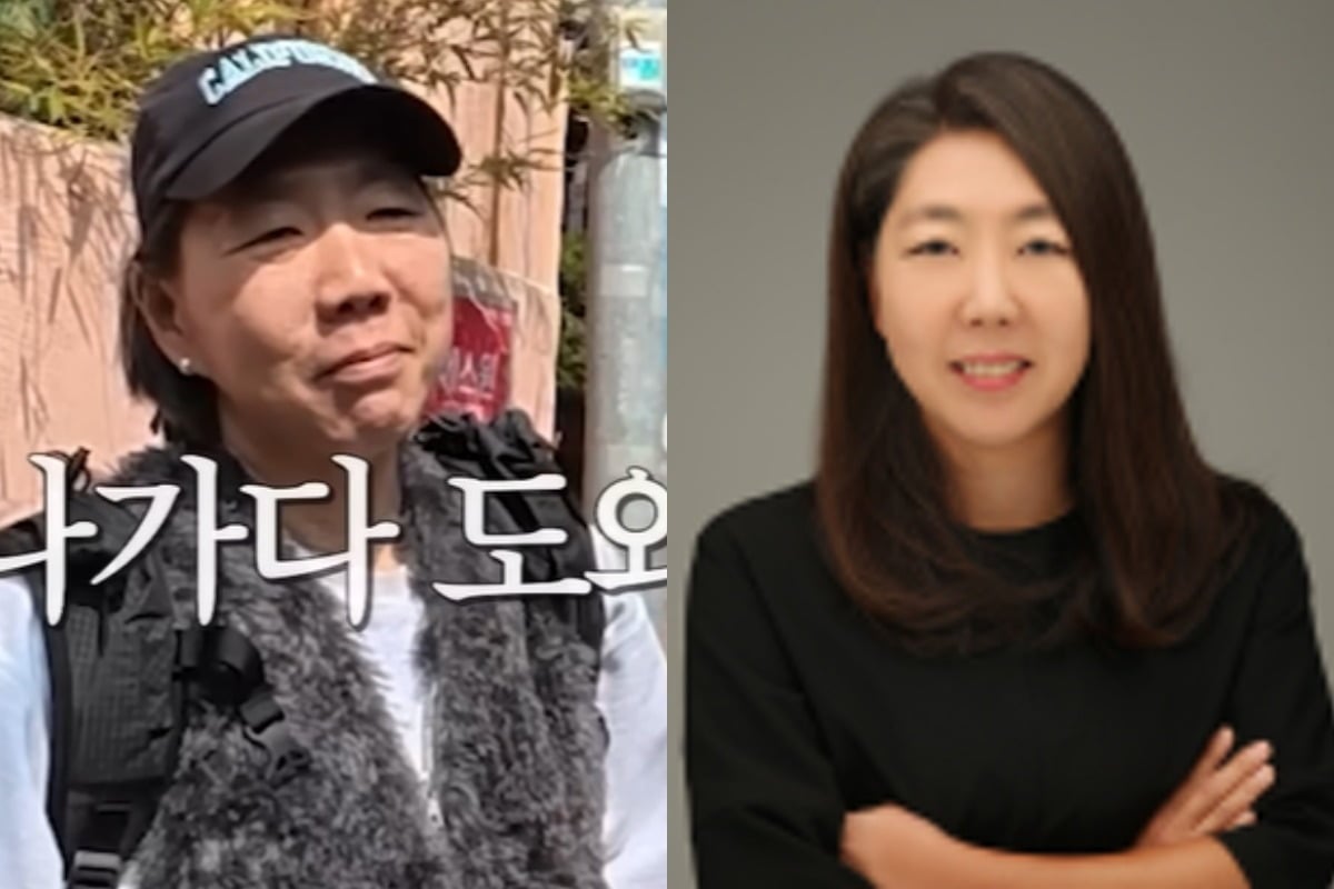 박준형이 길거리 인터뷰 도중 우연히 정윤이 해비치호텔앤드리조트 고문을 만났다. / 사진='와썹맨' 유튜브 영상 캡처