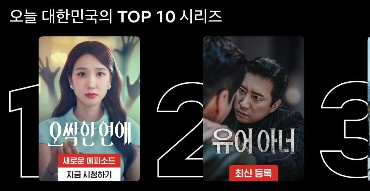 25일 넷플릭스 '오늘 대한민국의 TOP 10 시리즈'에 따르면 '유어 아너'는 2위를 기록했다. / 사진=넷플릭스 캡처