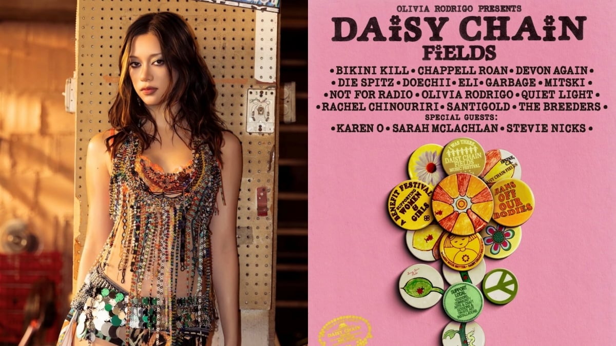 KATSEYE's Megan and Olivia Rodrigo's Daisy Chain Fields Poster / Web Capture