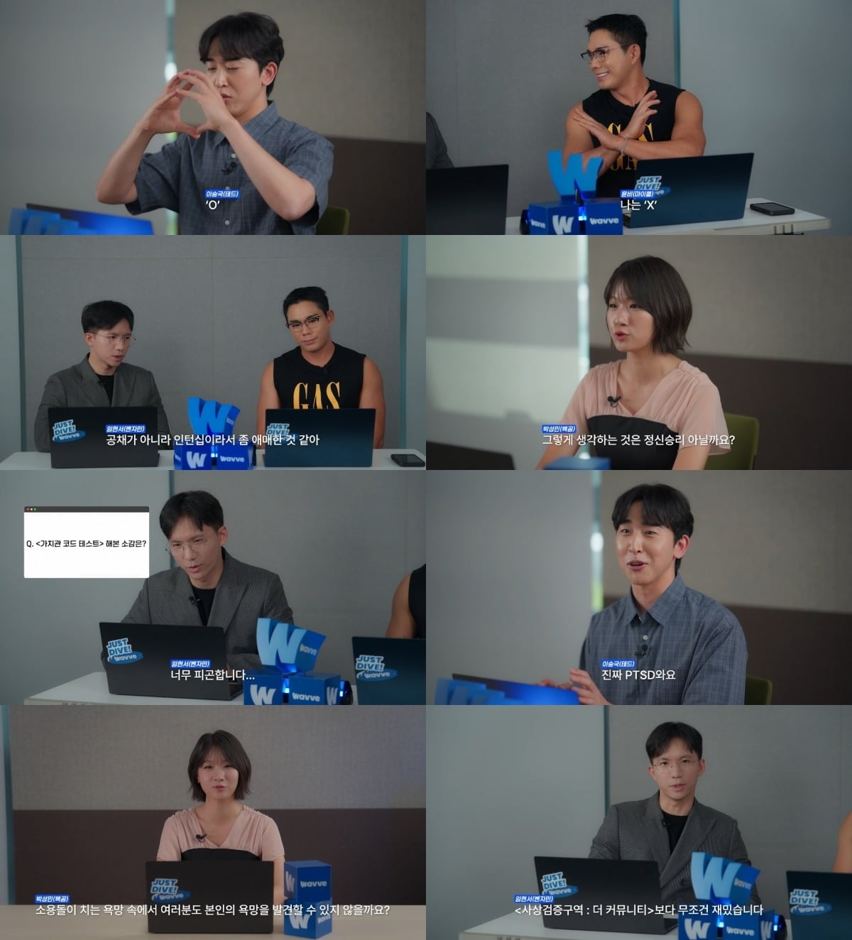 '더 커뮤니티1' 출연진이 가치관 코드 테스트에 참여했다. / 사진제공=웨이브