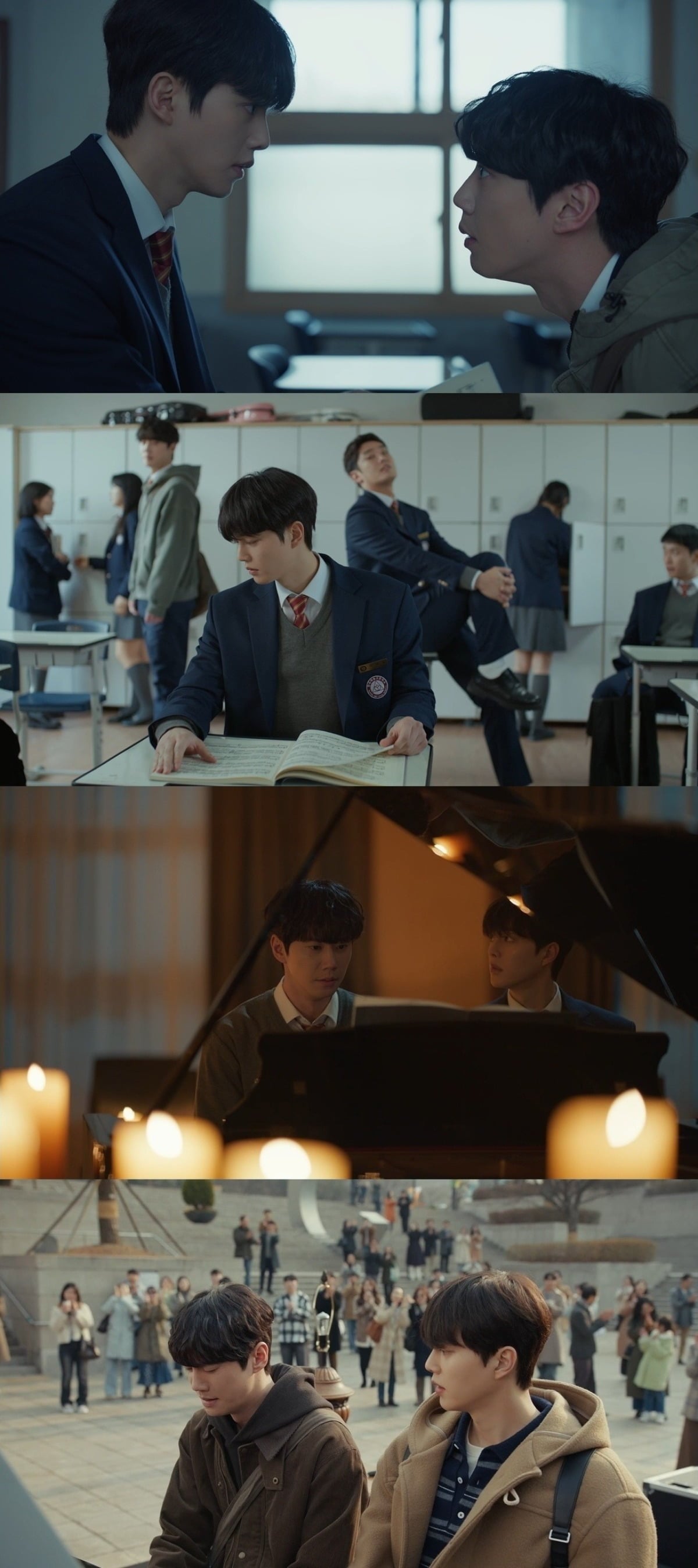 '포핸즈' 1~2회에서는 송강과 이준영의 관계성에 대한 이야기가 전개됐다. / 사진=tvN 방송 화면 캡처
