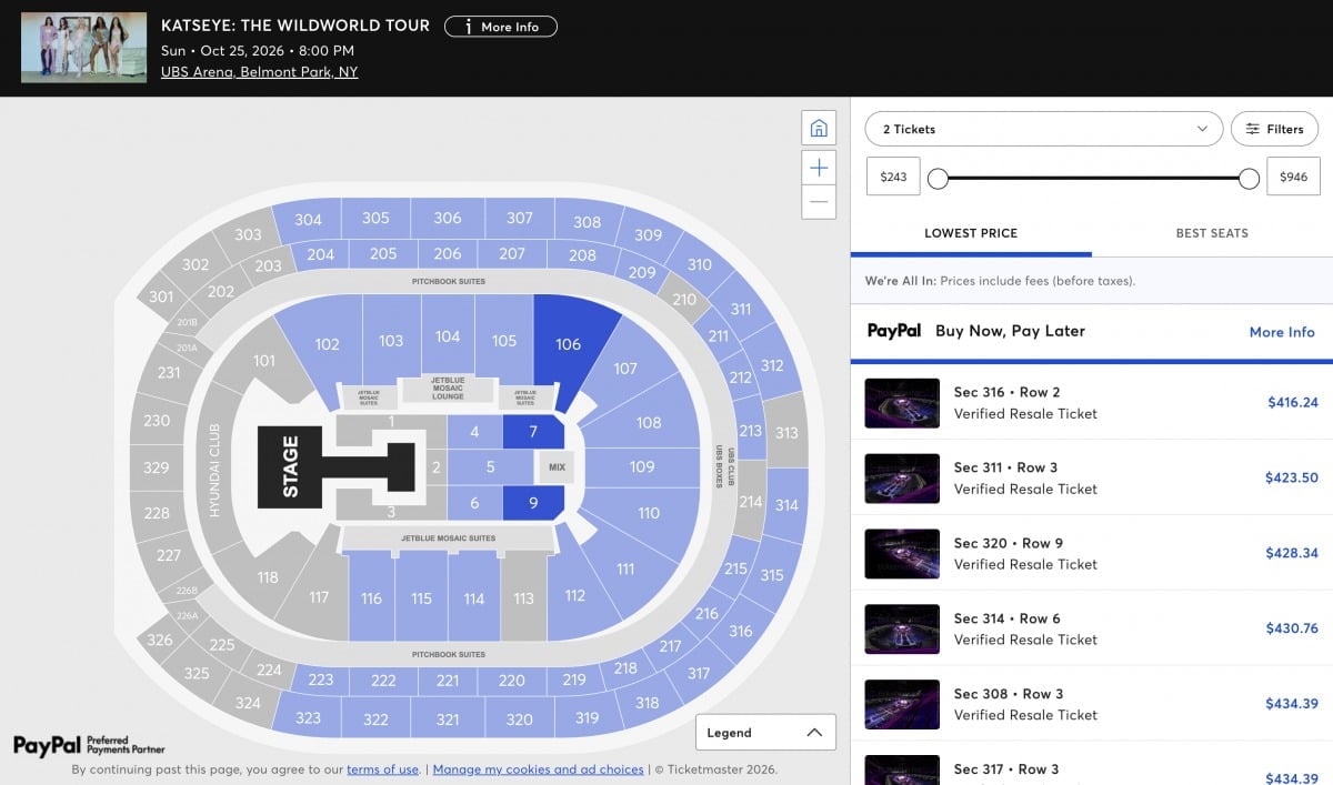 KATSEYES's World Tour in Belmont Park Ticket Sales Status/ Ticketmonster