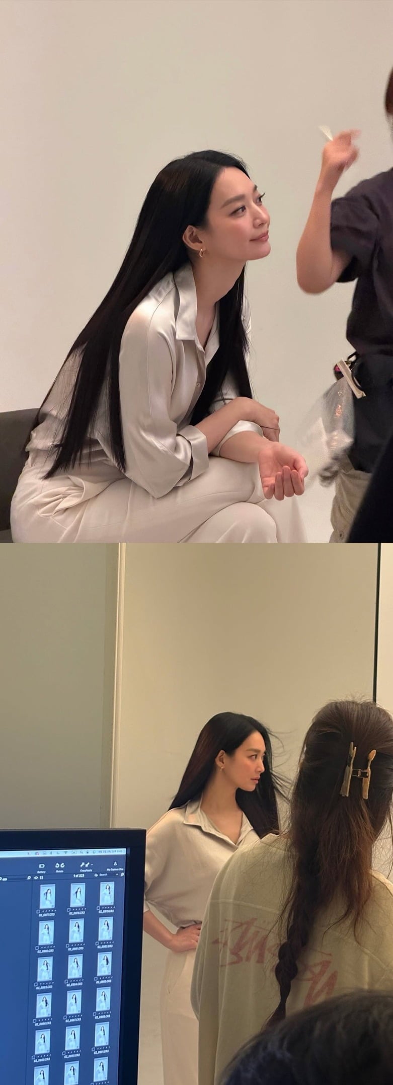 배우 신민아가 광고 촬영 현장에서 찍은 무보정 영상을 공개했다./사진=신민아 SNS
