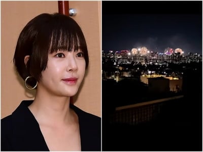 황정음, 한강뷰 자택서 불꽃축제 만끽…두 아들과 도파민 터지는 일상 "와 예쁘다"