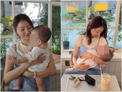 '♥이민우와 재혼' 이아미, 출산한 지 얼마나 됐다고…훌쩍 큰 딸과 둘만의 카페 데이트
