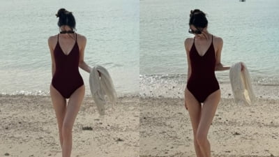 있지 유나 '골반뽕 의혹' 드디어 종결시키나…해변가 찾아가 당당하게 인증
