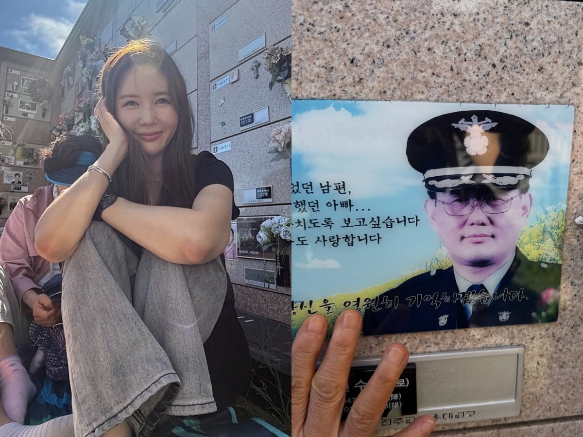 장영란이 돌아가신 아버지가 계신 납골당을 찾았다. / 사진=장영란 SNS 