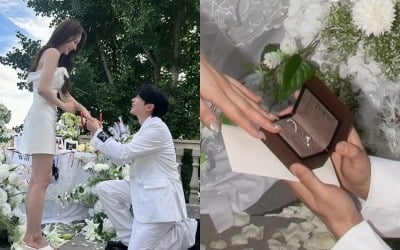 "다이아 반지는 협찬인가"…강균성, ♥14살 연하 유하진에 프로포즈 박제 "몰래 준비"