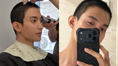 "머리가 없어요" 세븐틴 도겸, 밤톨 머리 공개…오늘(8일) 현역 입대