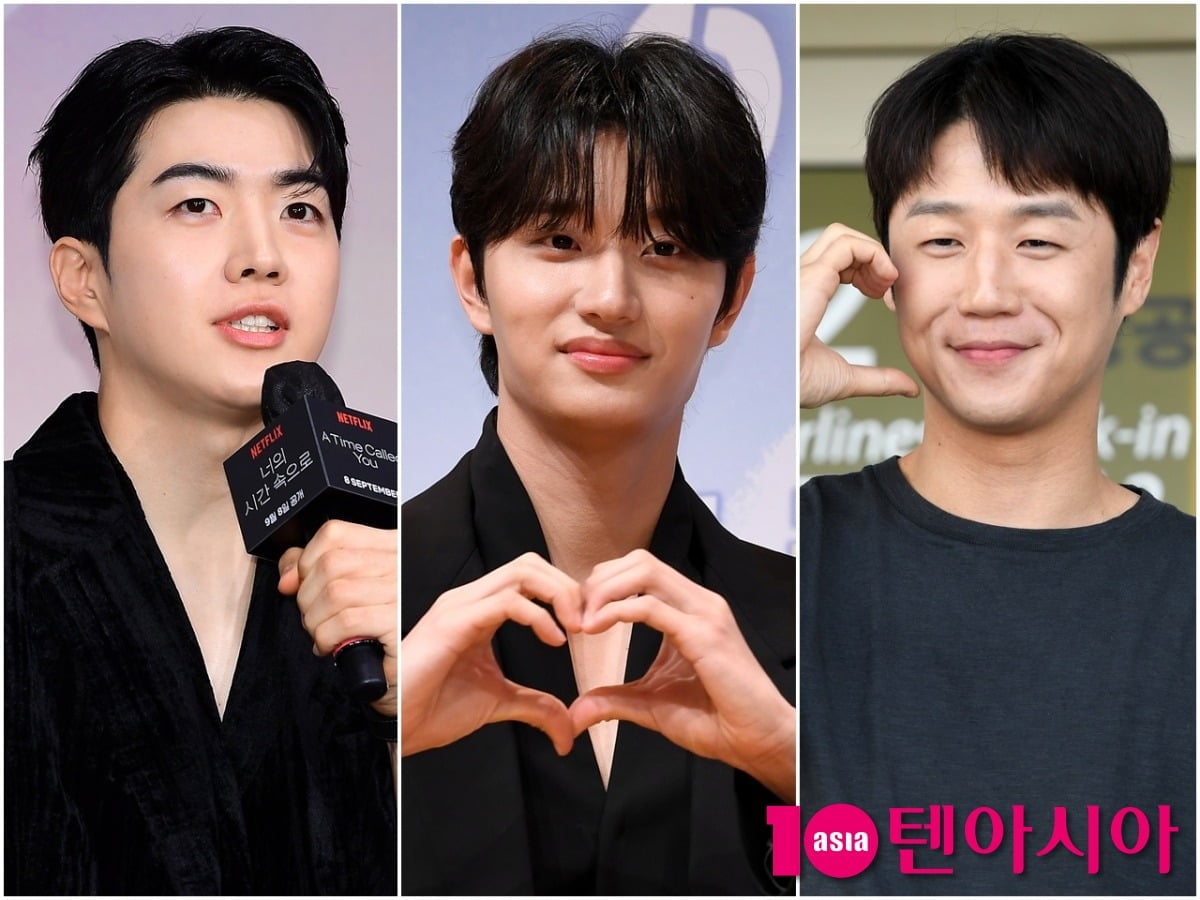 배우 강훈, 김재원, 정준원이 각 공식 행사에 참석해 포즈를 취하고 있다./사진=텐아시아DB