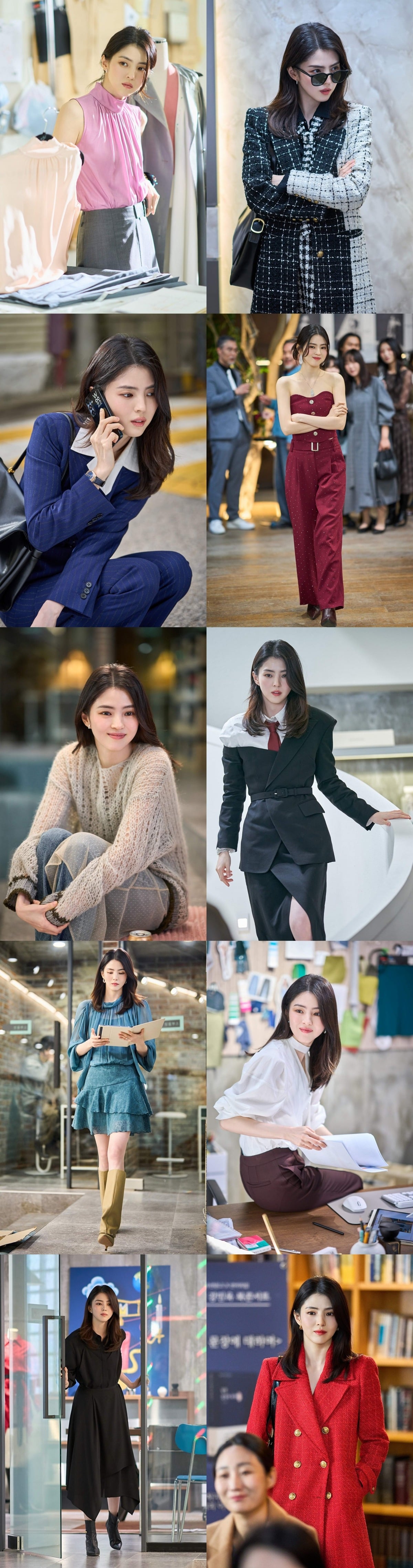 한소희가 '인턴'에서 다채로운 출근룩을 선보였다. / 사진제공=워너브러더스코리아, 앤솔로지스튜디오