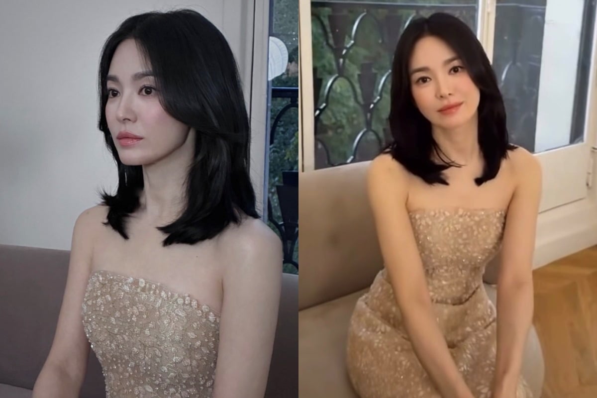 배우 송혜교가 우아한 드레스 자태를 보여줬다. / 사진=송혜교 SNS