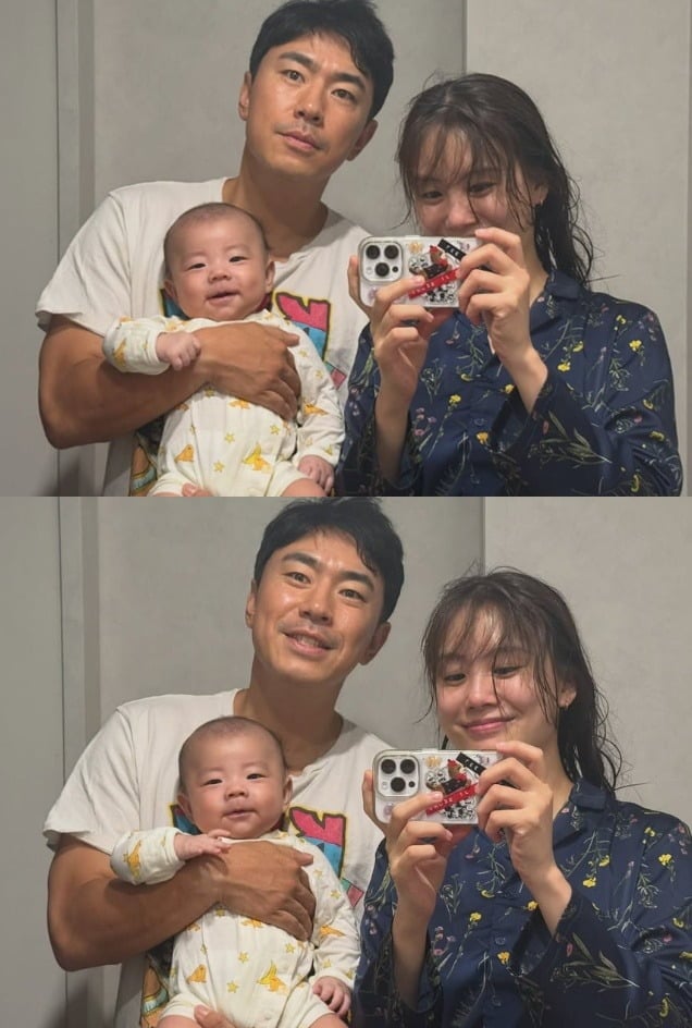 이시언, 서지승이 4개월 아들과 가족 사진을 공개했다./사진=SNS