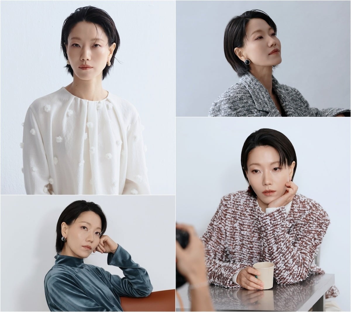 배우 김신록의 화보 촬영 현장 비하인드가 공개됐다. / 사진제공=저스트 엔터테인먼트