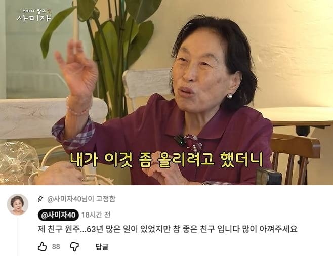 사미자가 전원주를 향한 너른 시선을 요청했다./사진='오미자 아니고 사미자'