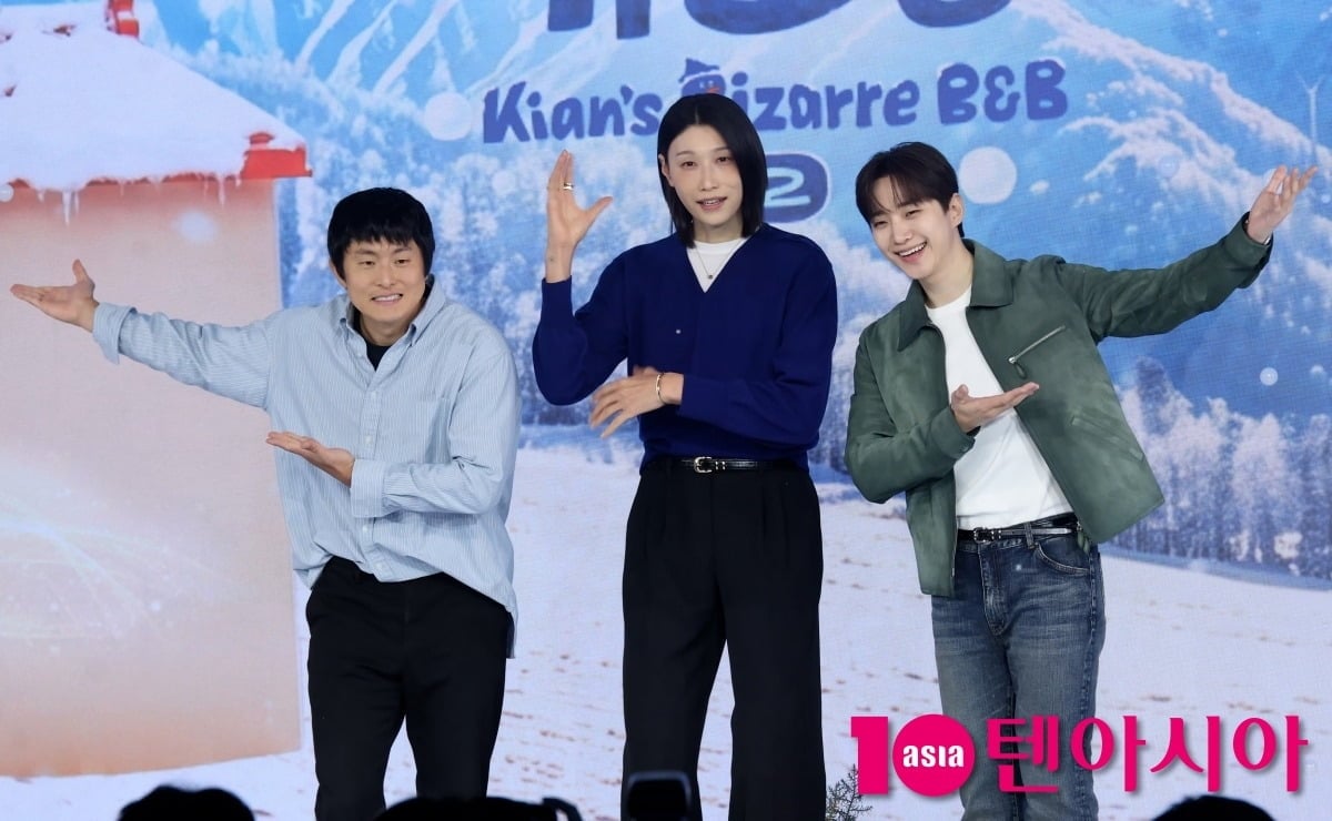 22일 오전 서울 마포구 마포대로 호텔 나루 서울 엠갤러리에서 넷플릭스 예능 '대환장 기안장 시즌2'의 제작발표회가 열린 가운데, 현장에는 기안84, 김연경, 이준호와 연출을 맡은 이소민 PD, 김지현 PD가 참석했다. / 사진=송이채 기자