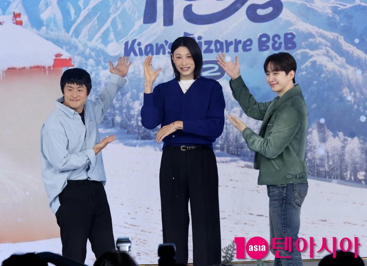 22일 오전 서울시 마포구 호텔 나루 서울 엠갤러리에서 넷플릭스 예능 '대환장 기안장 시즌 2' 의 제작발표회가 열린 가운데 현장에는 기안84, 김연경, 이준호와 연출을 맡은 이소민 PD, 김지현 PD가 참석했다. / 사진=송이채 기자