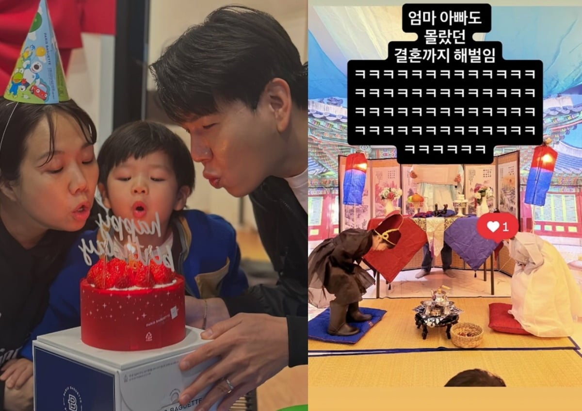 제이쓴이 아들 준범의 결혼식에 유쾌한 반응을 보였다./사진=SNS