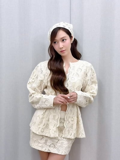 '37세' 제시카, 화이트 레이스가 이렇게 찰떡이라니…'냉면' 시절 보다 더 예뻐졌네