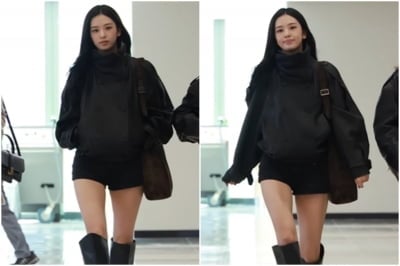 목 가리면 원래 답답해 보이는 체형인데…'173cm' 안유진, 짧은 하의로 시원하게