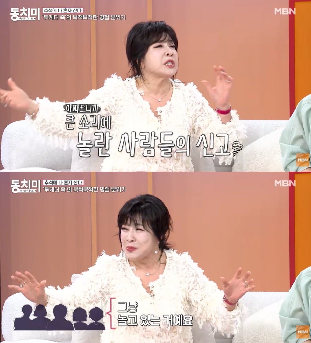 가수 노사연이 가족 모임을 갖던 중 경찰에 신고당한 적이 있다고 밝혔다. / 사진=MBN '속풀이쇼 동치미' 유튜브 캡처