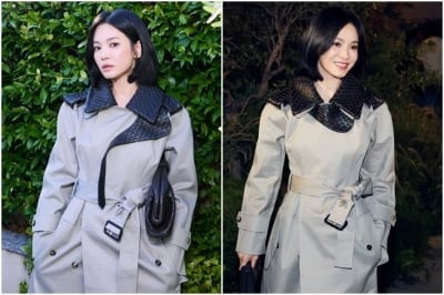 'UAA와 결별' 송혜교, 코트만 1400만원대…인트레치아토 가죽 디테일에 헉
