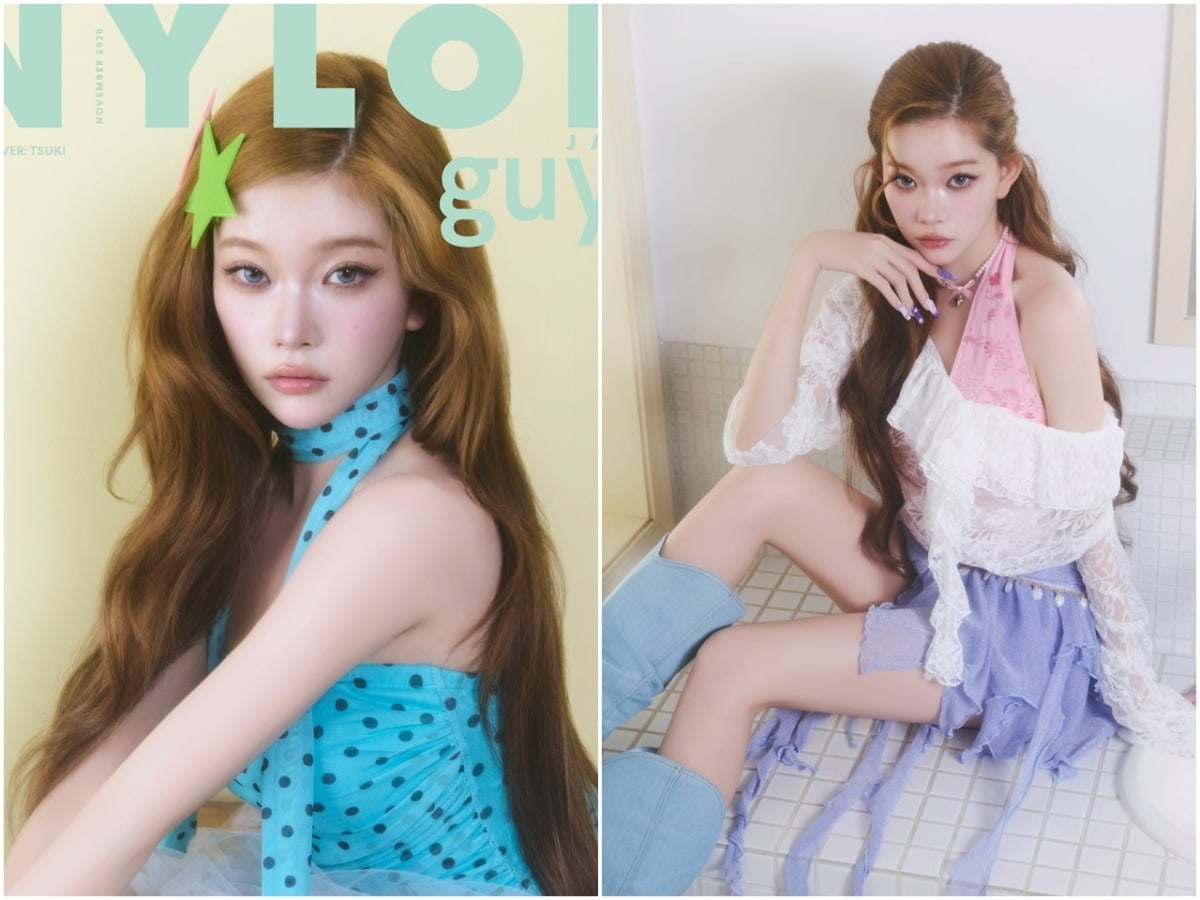 그룹 빌리 멤버 츠키가 한층 가녀려진 모습으로 일본 패션 매거진 커버를 장식했다./사진제공=나일론 재팬