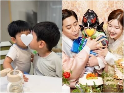 '결혼 10년 차' 에릭♥나혜미, 훌쩍 큰 두 아들 공개…뽀뽀 스킨십 일상 모습에 "엄마 녹아"