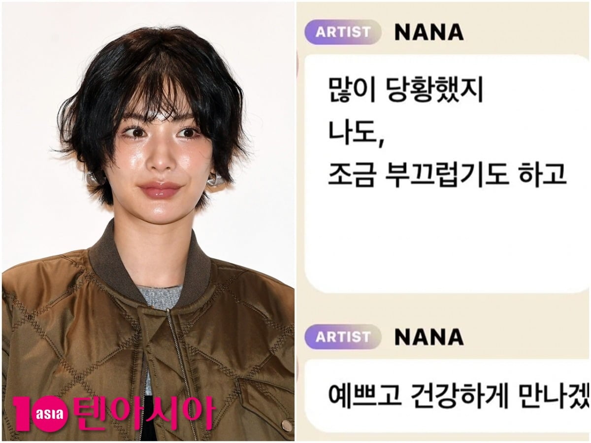 나나가 탑과의 열애를 인정한 뒤 팬들에게 직접 심경을 전했다./사진=텐아시아DB, SNS 갈무리