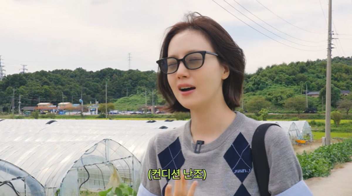 배우 문채원이 좋지 않은 컨디션에도 농촌 체험에 나섰다./사진=문채원 유튜브 캡처