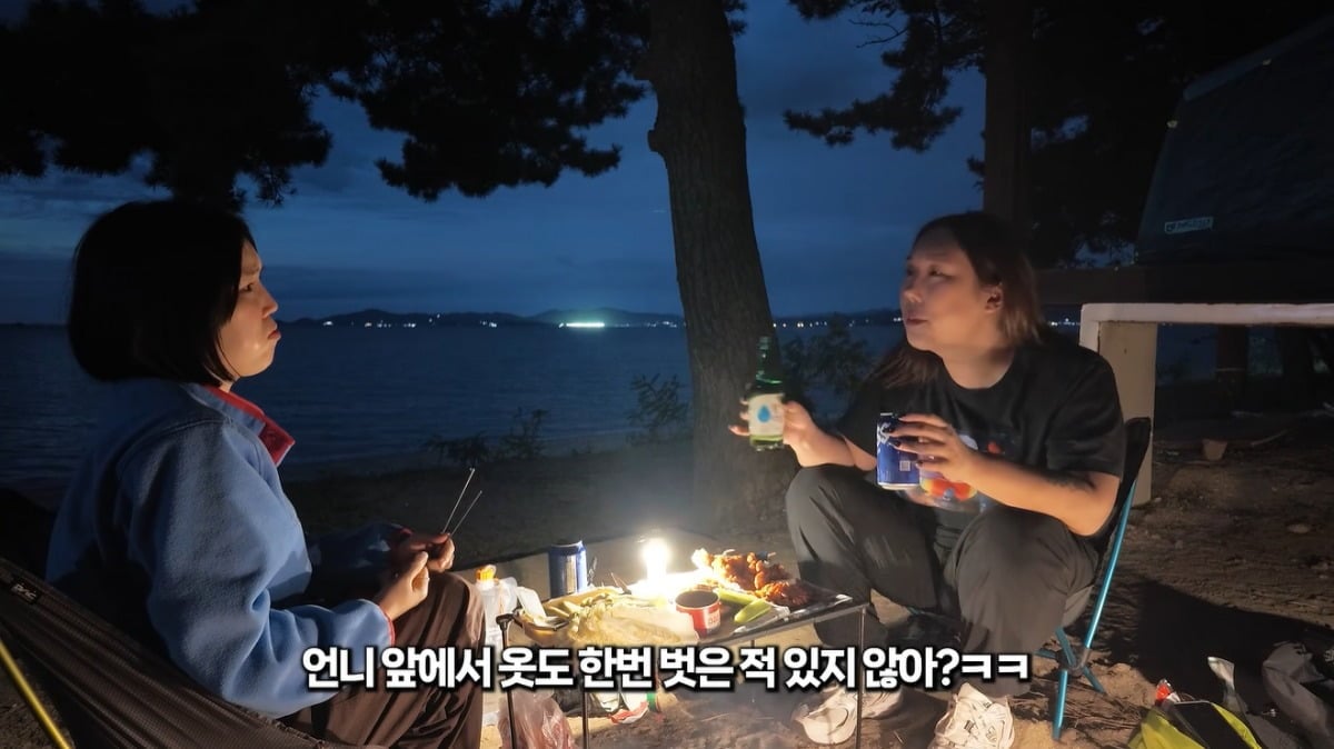 풍자가 절친한 지인과 캠핑을 즐겼다. / 사진=풍자 유튜브 영상 캡처