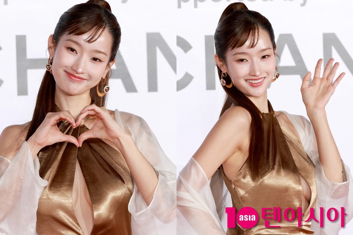 아이돌네이션 김혜수가 과감한 홀터넥 드레스를 입고 등장했다. / 사진=텐아시아DB
