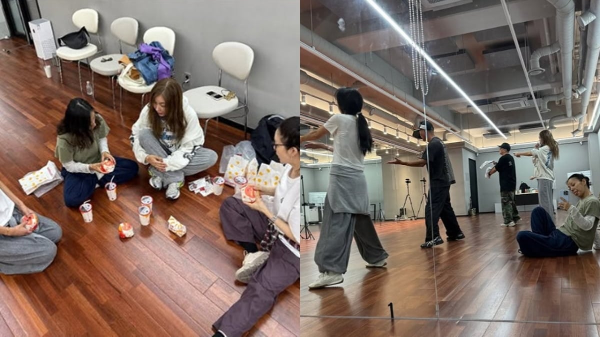 핑클 멤버들이 연습실에 모여있는 모습. / 사진=이효리 SNS