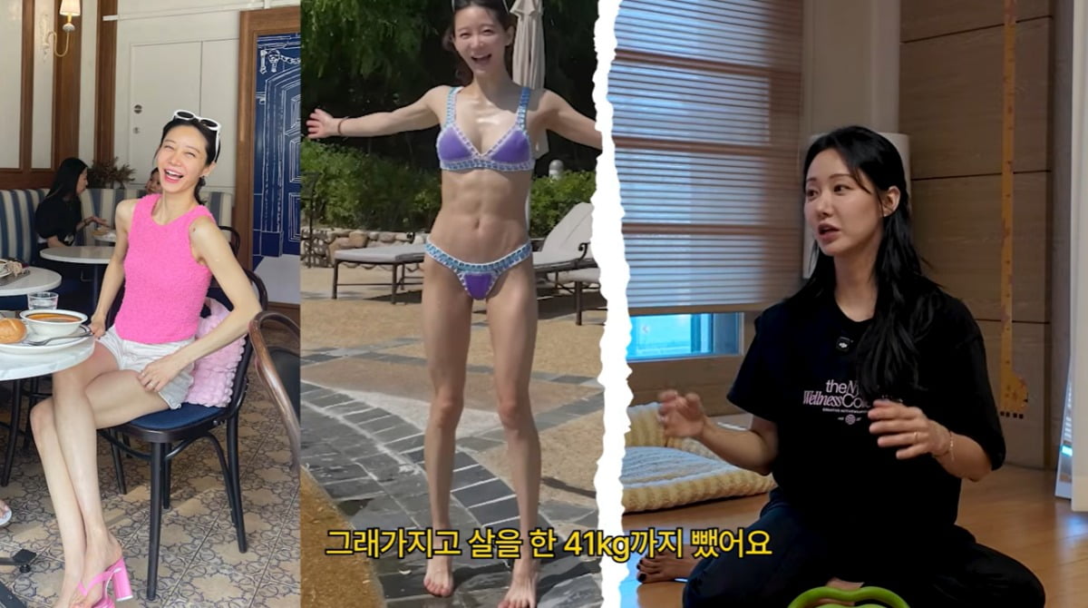 배우 한그루(34)가 출산 후 체중을 60kg에서 41kg까지 감량한 사연을 털어놨다./사진=강예원 유튜브 캡처