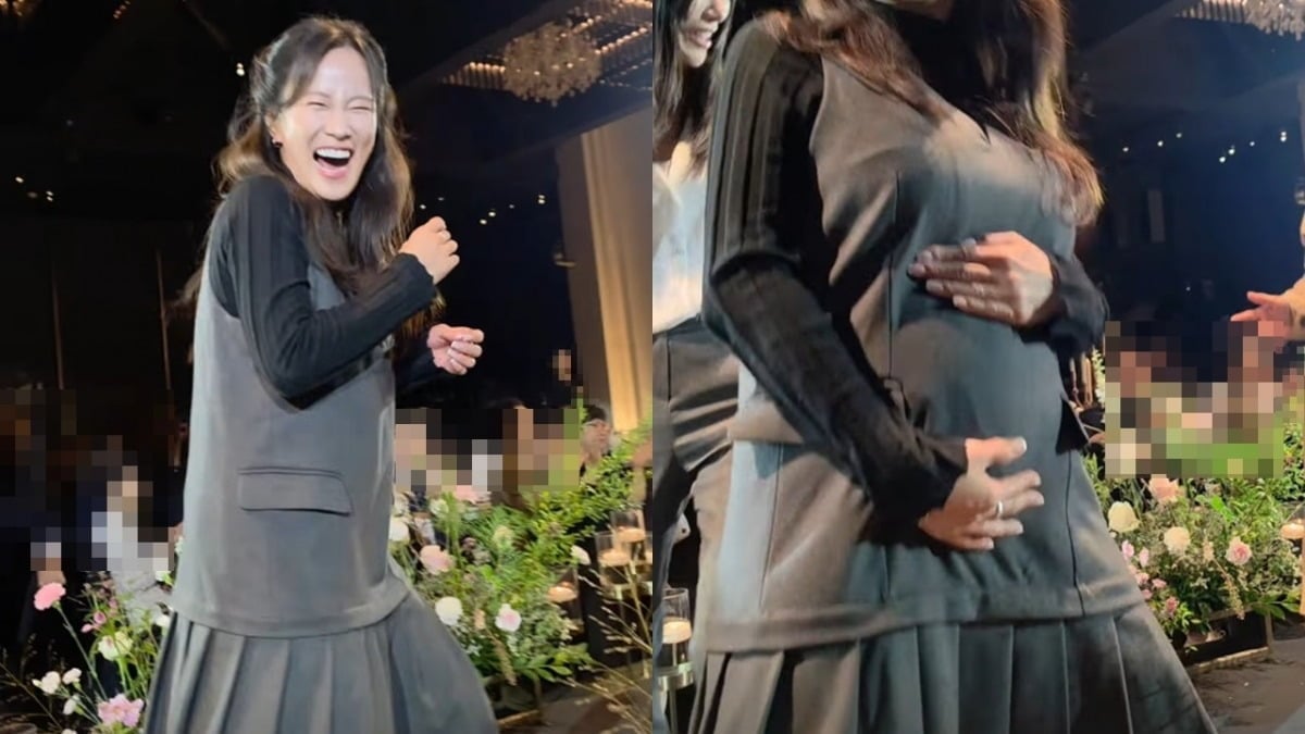 개그우먼 김지민이 동료 결혼식에 참석해 끼를 발산하고 있다. / 사진=김지민 SNS