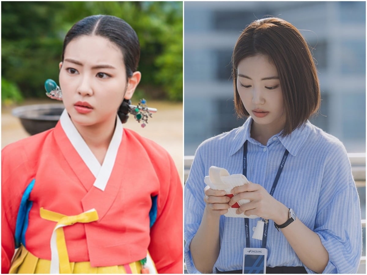 배우 하율리가 출연한 JTBC '옥씨부인전'(왼쪽)과 티빙 '로또 1등도 출근합니다'의 한 장면. / 사진제공=JTBC, 티빙