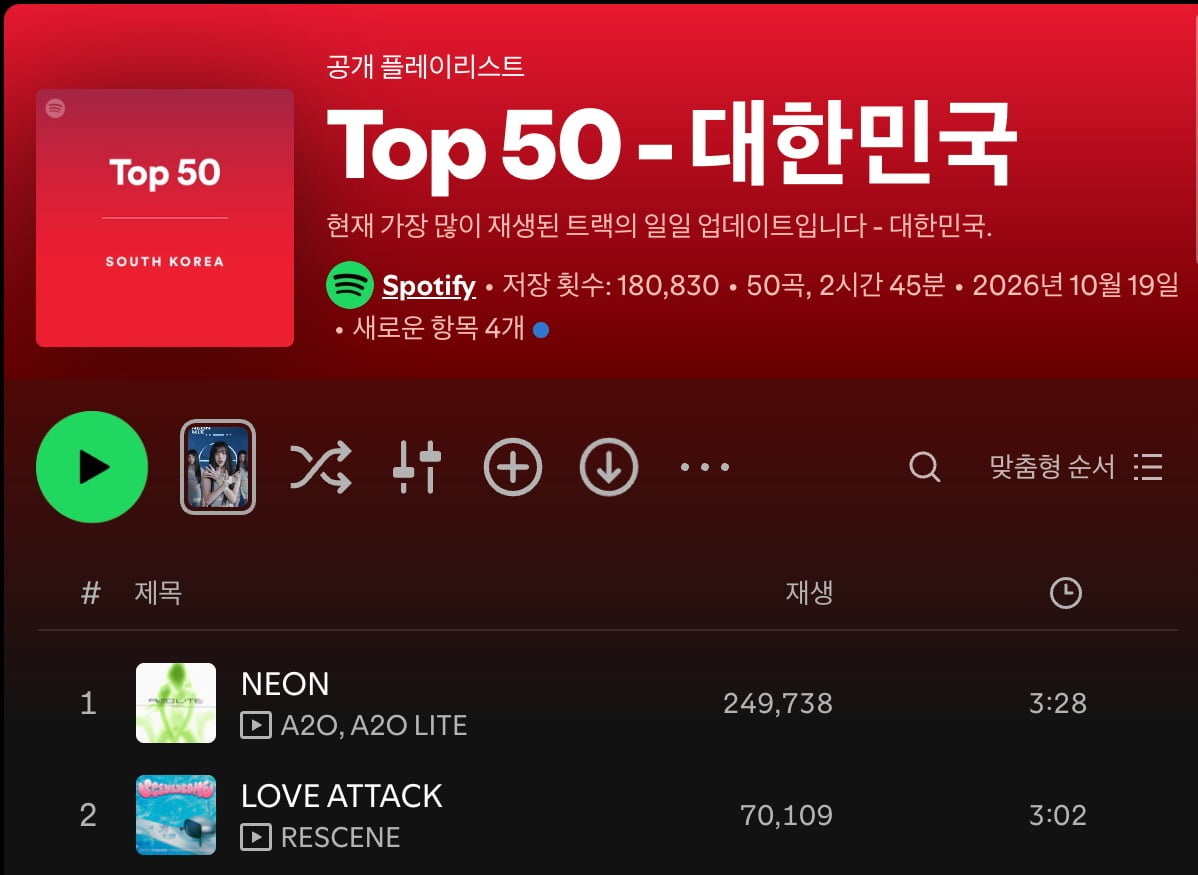 /사진=스포티파이 화면 캡처